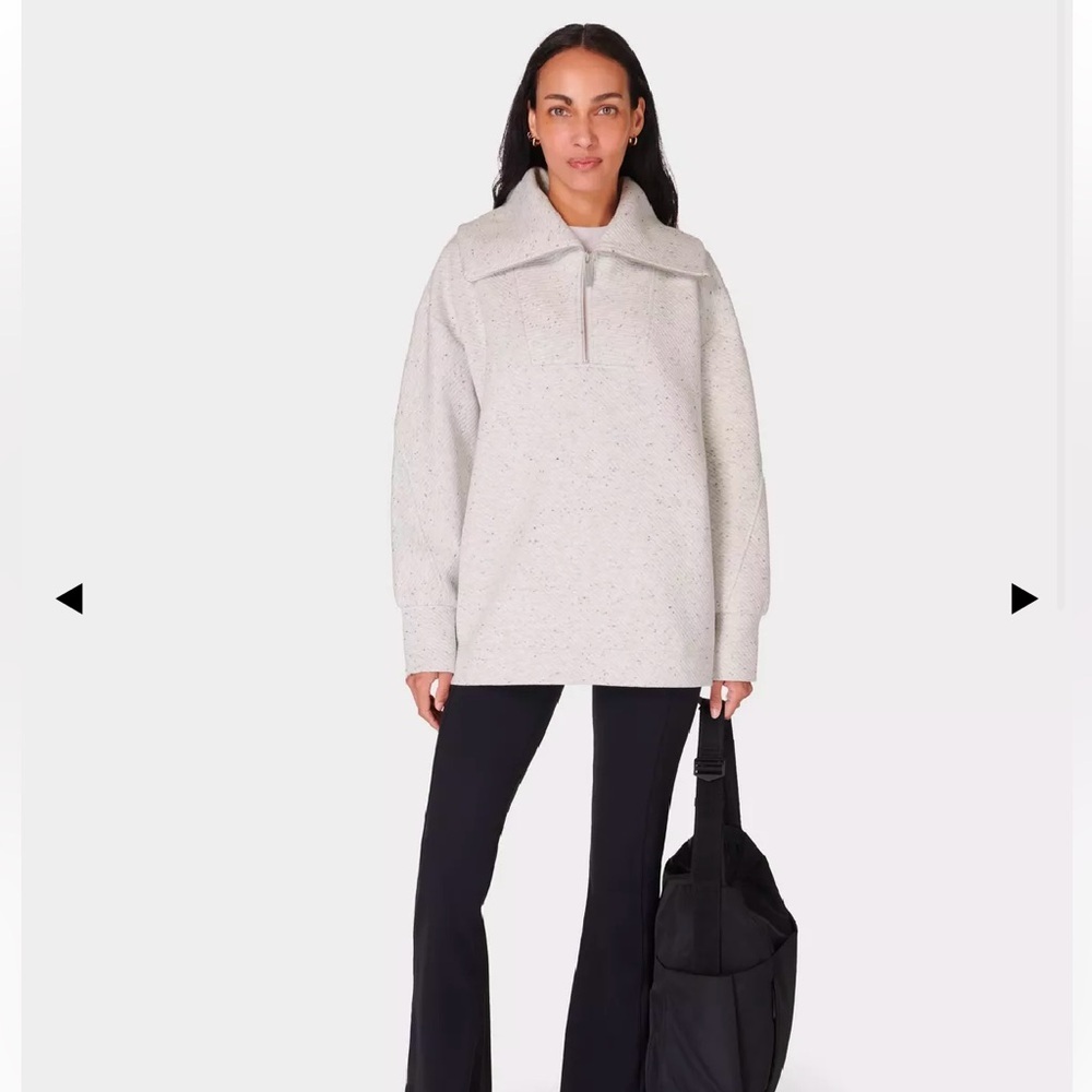 • Sweaty Betty • Radiant Half Zip Sweatshirt Tranquil Grey Marl  Small